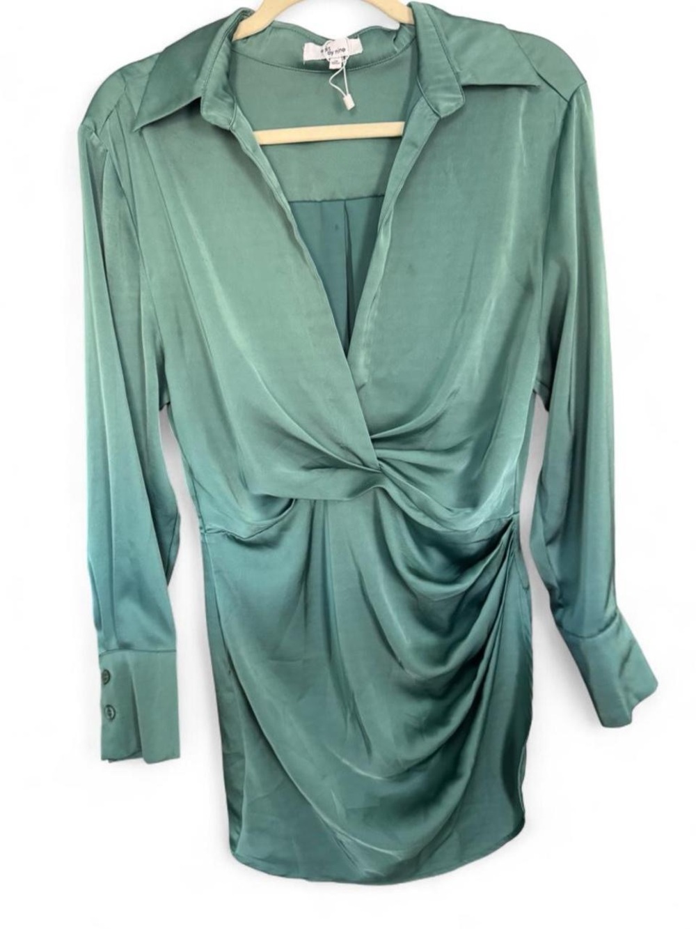 Edit by nine sea foam satin dress